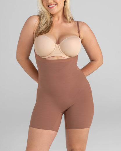 Open-Bust Mid-Thigh Bodysuit